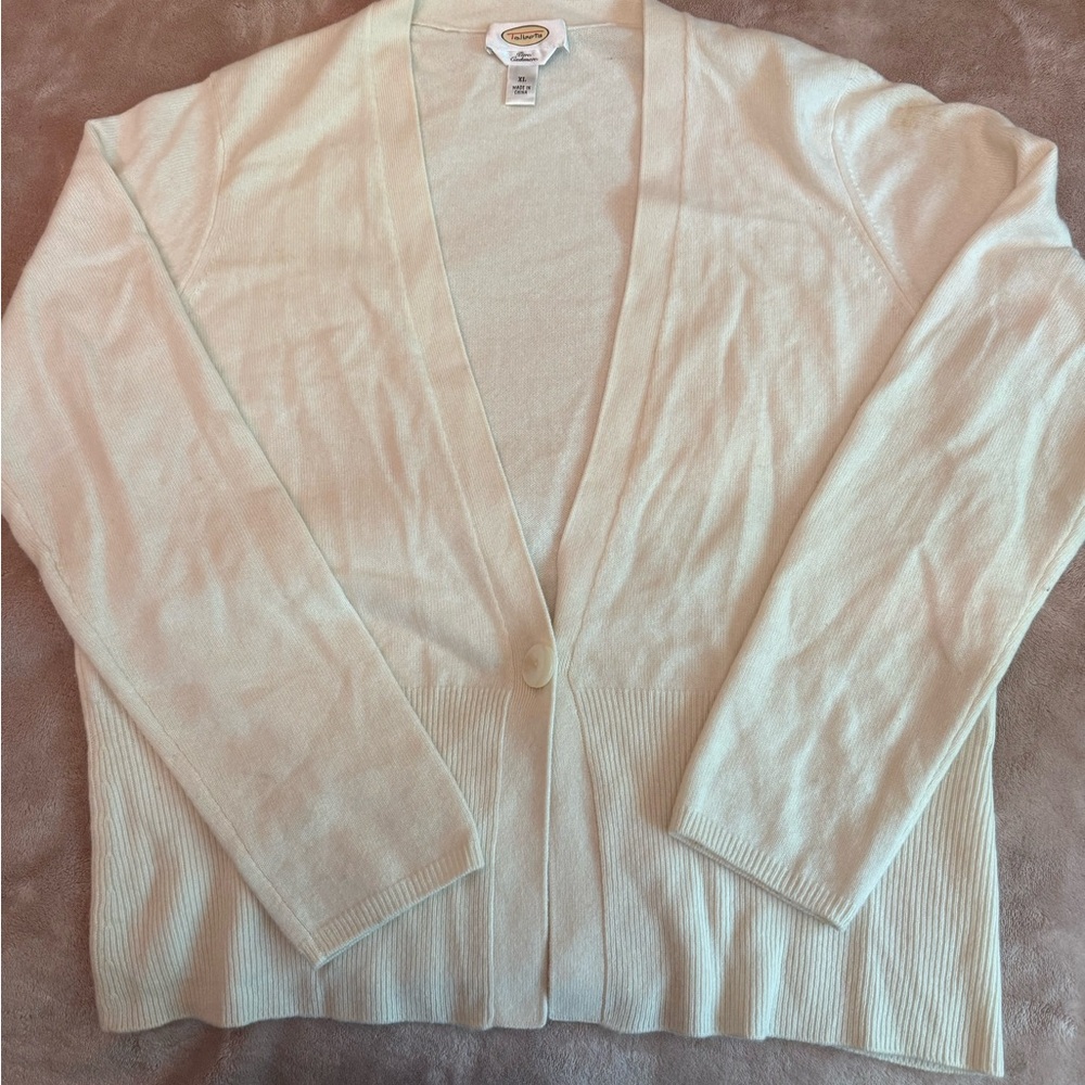Talbots Cream Cashmere Cardigan
